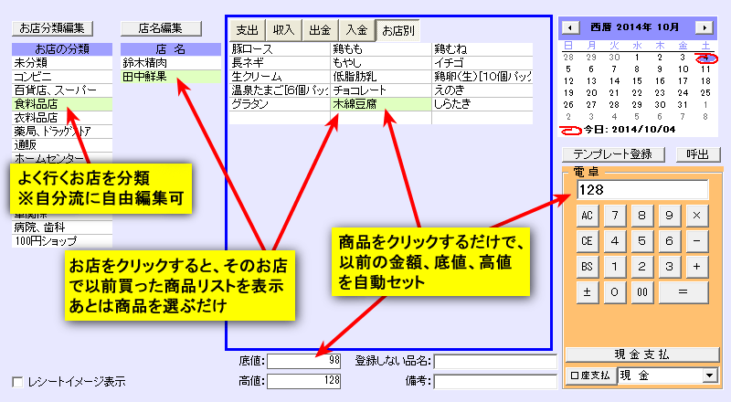 入力マット（お店別）